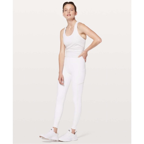 Lululemon Athletica Speed Up tight pocket white full length workout leggings - Picture 3 of 9